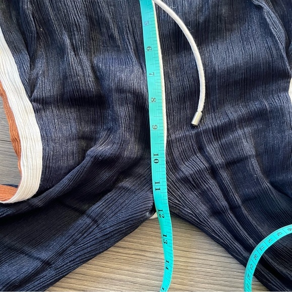 Veronica Beard Lang Tuxedo-Striped Metallic Textured-Voile Joggers Size XS - Picture 4 of 9